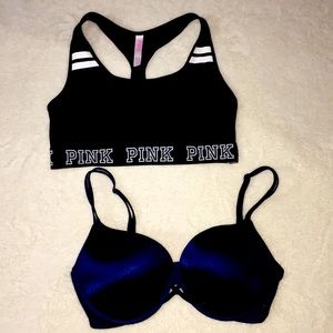 Victoria’s Secret Push-up bra & PINK sports bra
